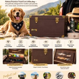Paltoos Premium Travel cum Utility Bag, Travel in Style, Carry Every Essential: luxury pet travel case with 12 smart compartments and transparent pockets